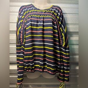 Project RUNWAY Navy and Pink Striped Sweatshirt